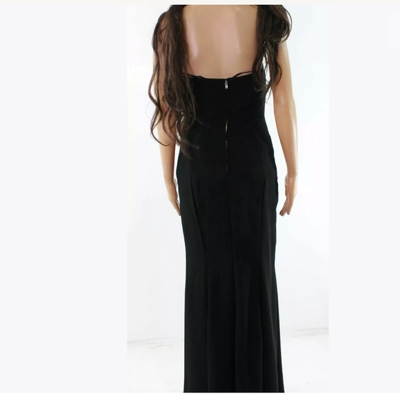 Jill Stuart Black Strapless Seamed Crepe Gown 2 - Picture 3 of 4